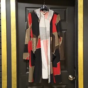 Really cute patchwork sweater with hoodie by S/S